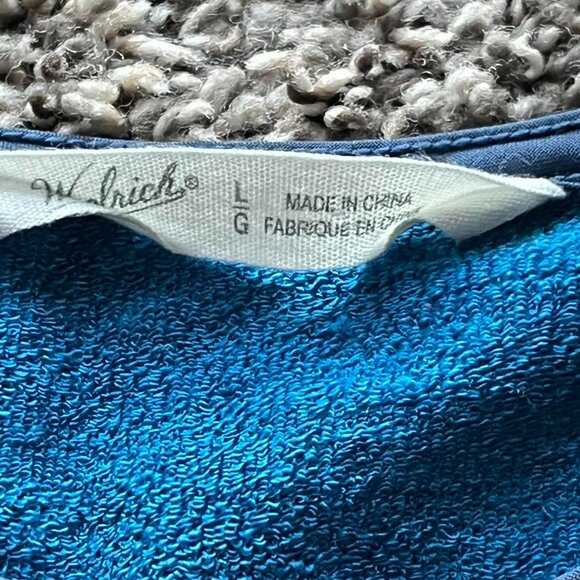 Blue Woolrich Womens Large Button Up Long Sleeve Merino Wool Top, - Picture 2 of 8